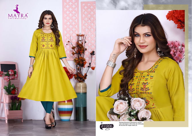 Mayra Anaya New Fancy Wear Cotton Designer Cotton Slub Kurti Collection